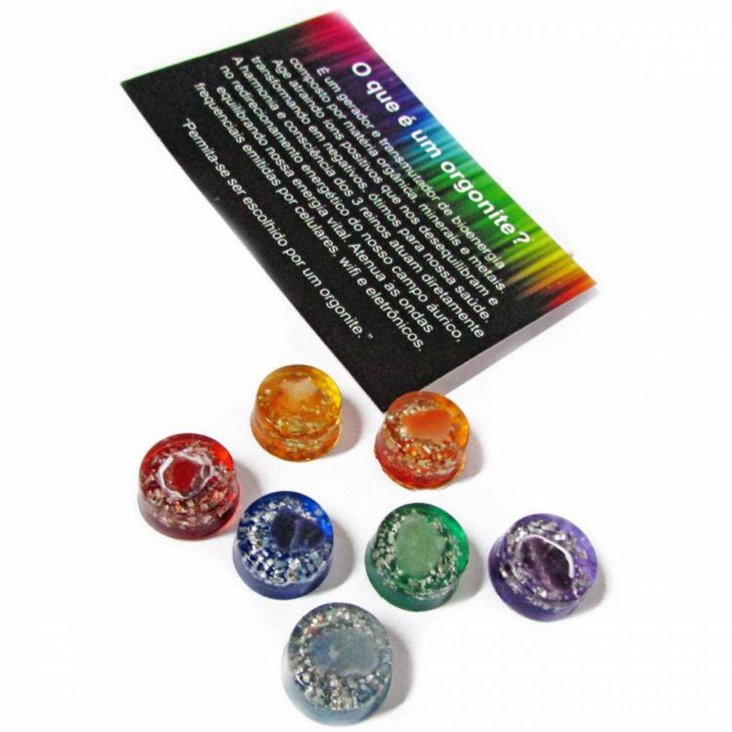 Imagem Orgonite 7 Chakras 1,5 cm Equilíbrio Alinhamento de Energia