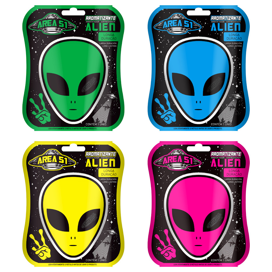 Aromatizante Miniatura Area 51 Alien Automotivo Cheirinho Central Sul