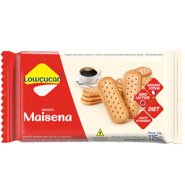 Biscoito Maisena Zero Açúcar Lowçucar 115g - Food & Beverages