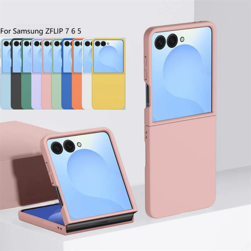 Capa Rígida Com Sensação De Pele Fina Para Samsung Galaxy Z Flip 7 6 5 4 3 5G Proteção Luxo Dobrável À Prova De Choque R em Oferta na Shopee