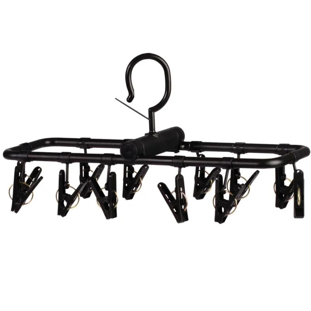 Mini Varal Dobrável Multiuso 12 Prendedores Preto - 6231 Mor em Oferta na Shopee