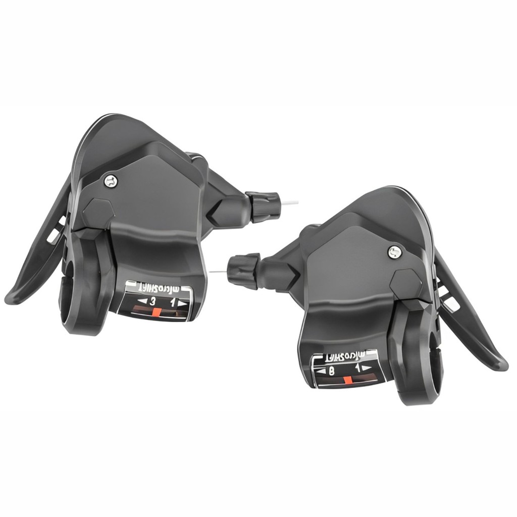 Par Alavanca de Câmbio Microshift TS38-8 24V Trocador Passador MTB Speed