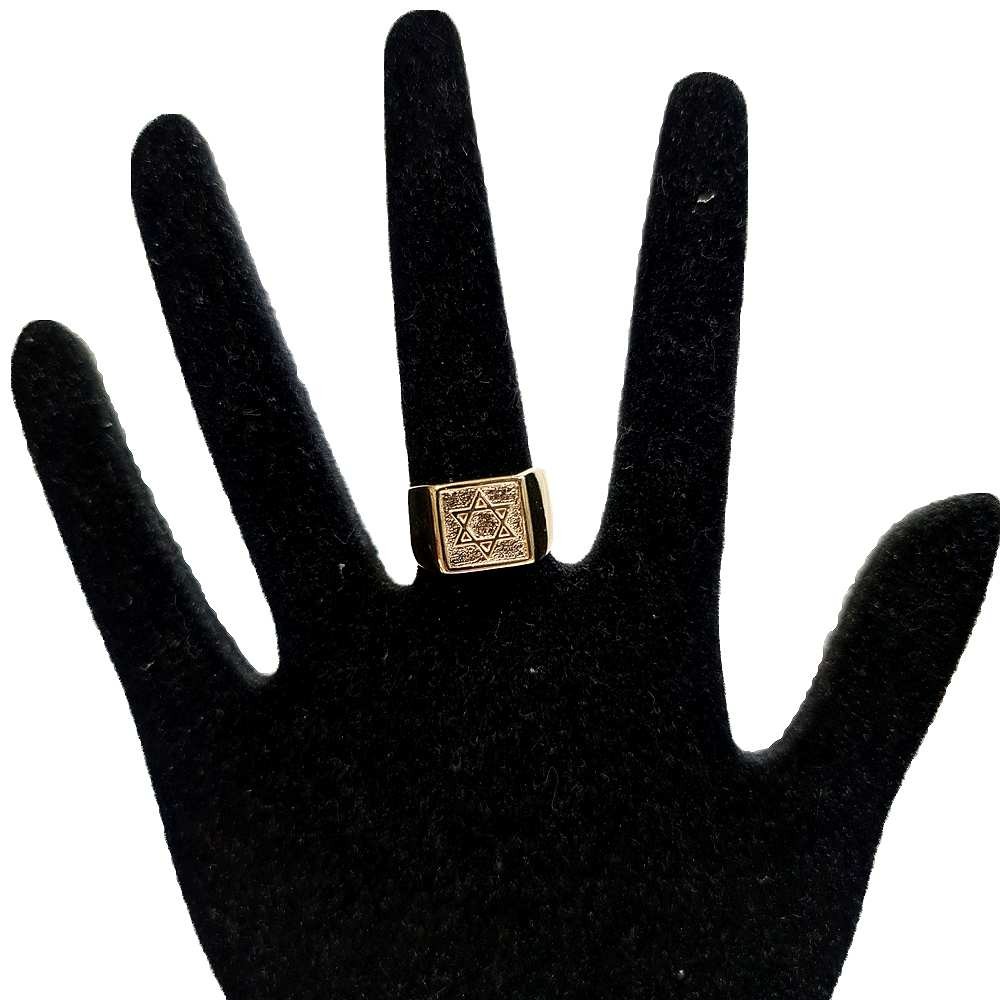 Anel Hexagrama Folheado Ouro 26