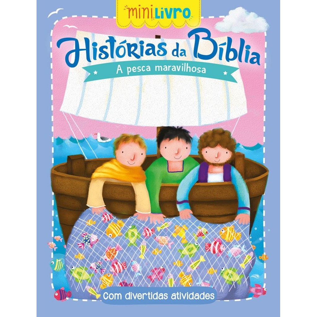 Kit com 12 Livrinho Histórias da Bíblia | A Pesca Maravilhosa em Oferta na Shopee