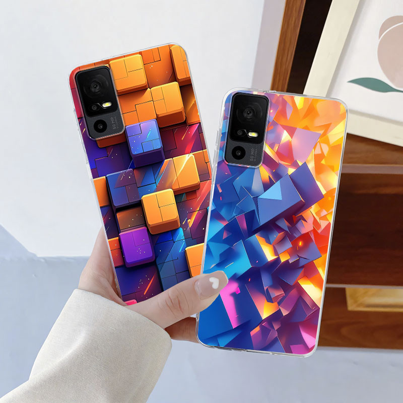 Cachorro Gato Fofo Para TCL 40 SE 40 NxtPaper 4G 5G 40 T T608DL 405 403 Capa Flor De Silicone Macio Transparente 40SE Má