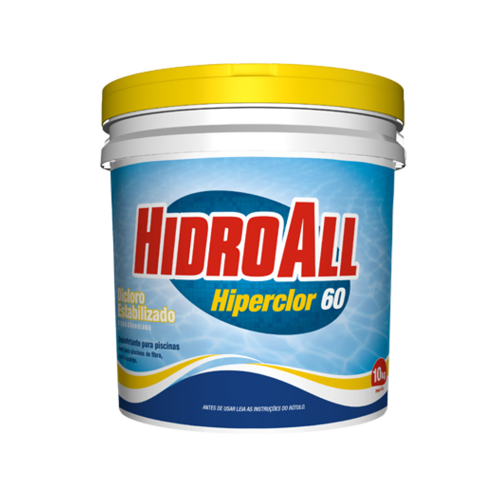 Cloro Granulado Concentrado Hidroall Hiperclor 60 -  Balde 10kg em Oferta na Shopee