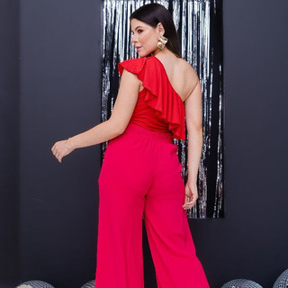 Blusa Ombro Único com Babado