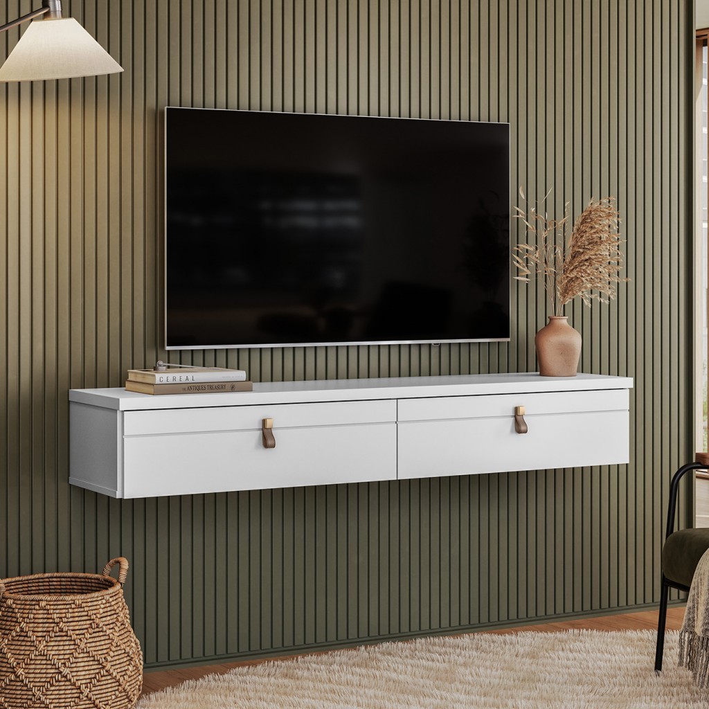 Rack Suspenso Line P/ Tvs Até 50 Polegadas 135cm 2 Portas - Olivar Móveis em Oferta na Shopee