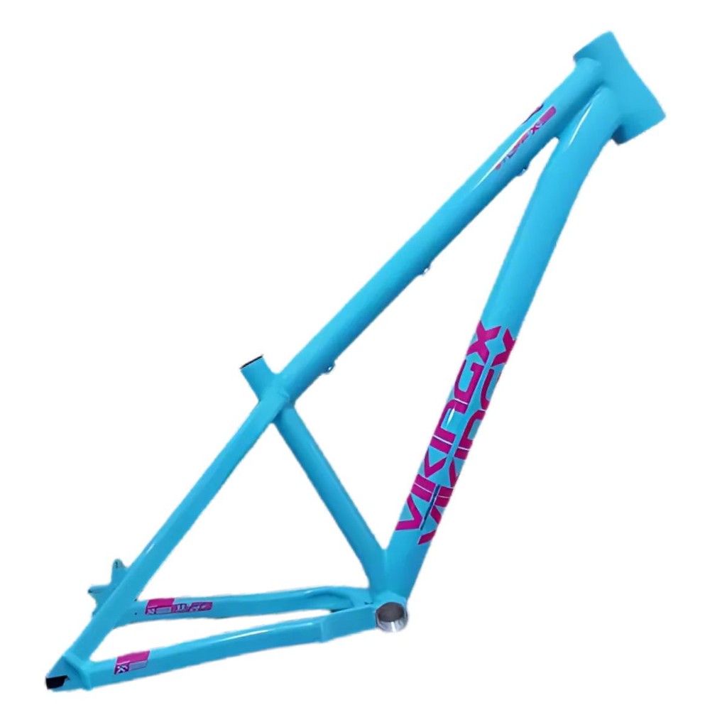 Quadro Vikingx Tuff X-38 26 Bike Dirt Azul Claro Pump Grau