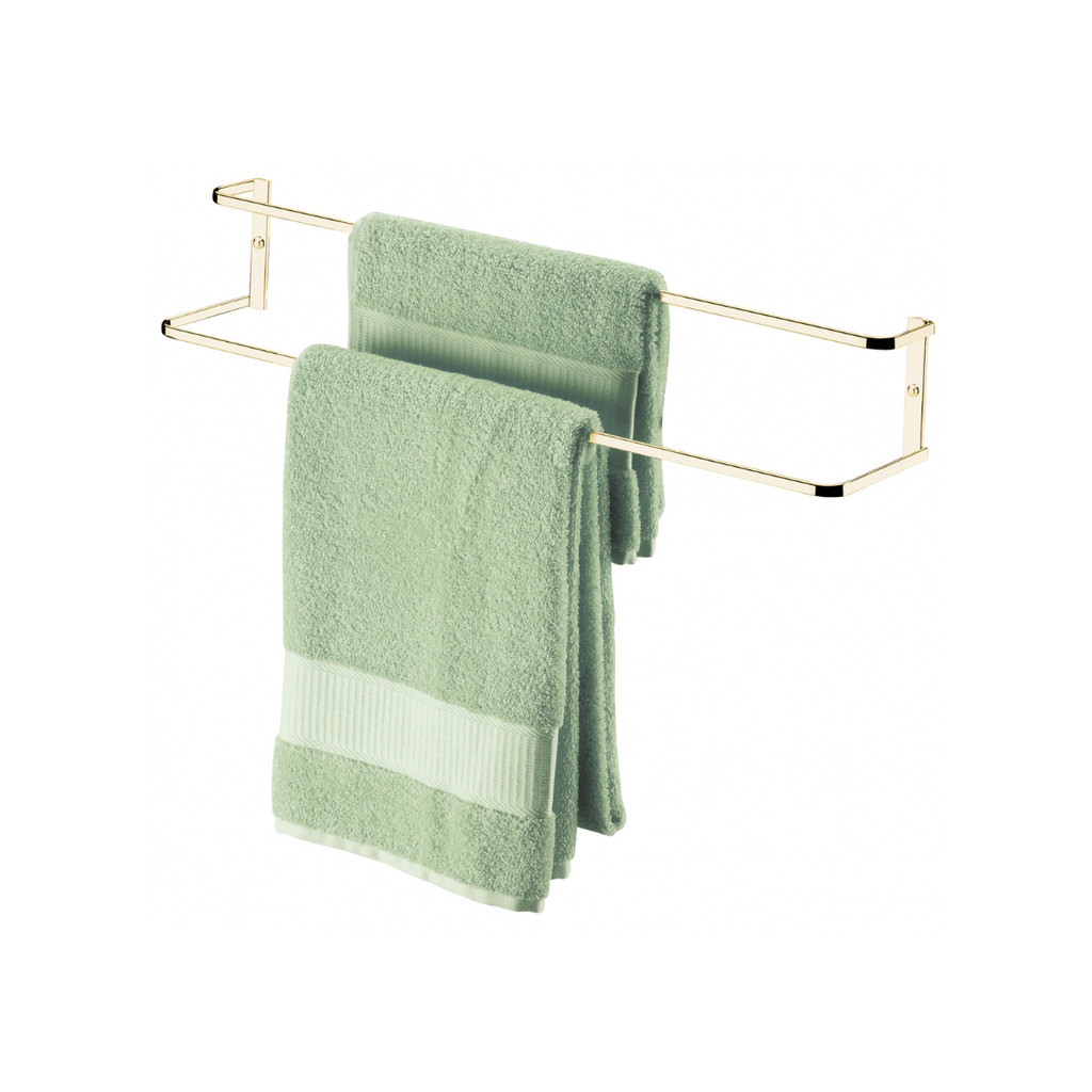 Porta toalha banheiro Dourado suporte para 2 toalhas, duplo 60 cm Future 1668DD em Oferta na Shopee