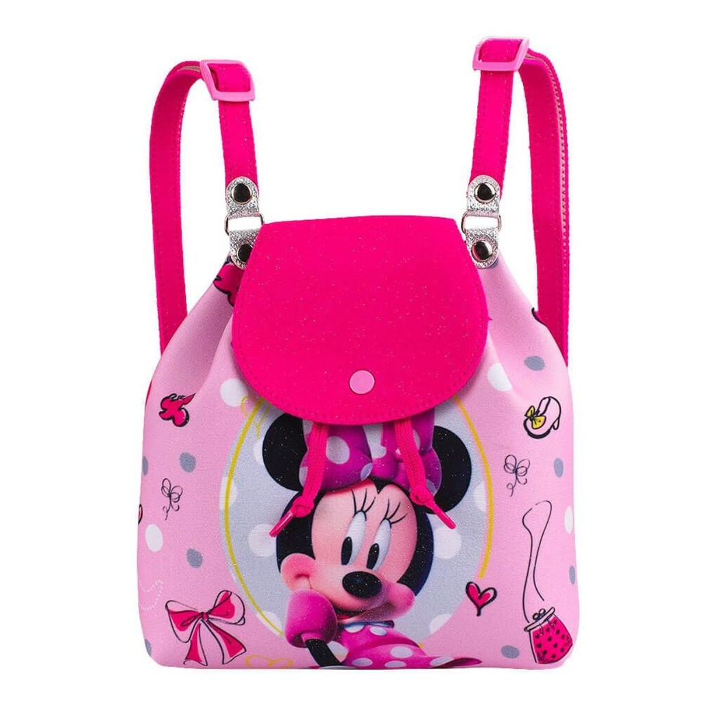 Mini Mochila Infantil Minnie Rosa 19x9x19cm - Disney