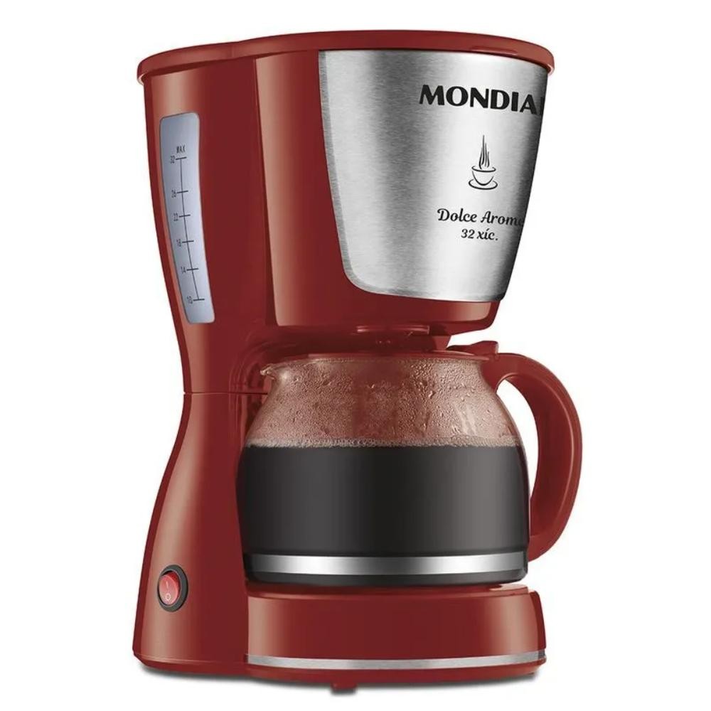 Cafeteira Elétrica Mondial Dolce Arome Vermelho/Inox 800W 220V - C-32-32X-R em Oferta na Shopee