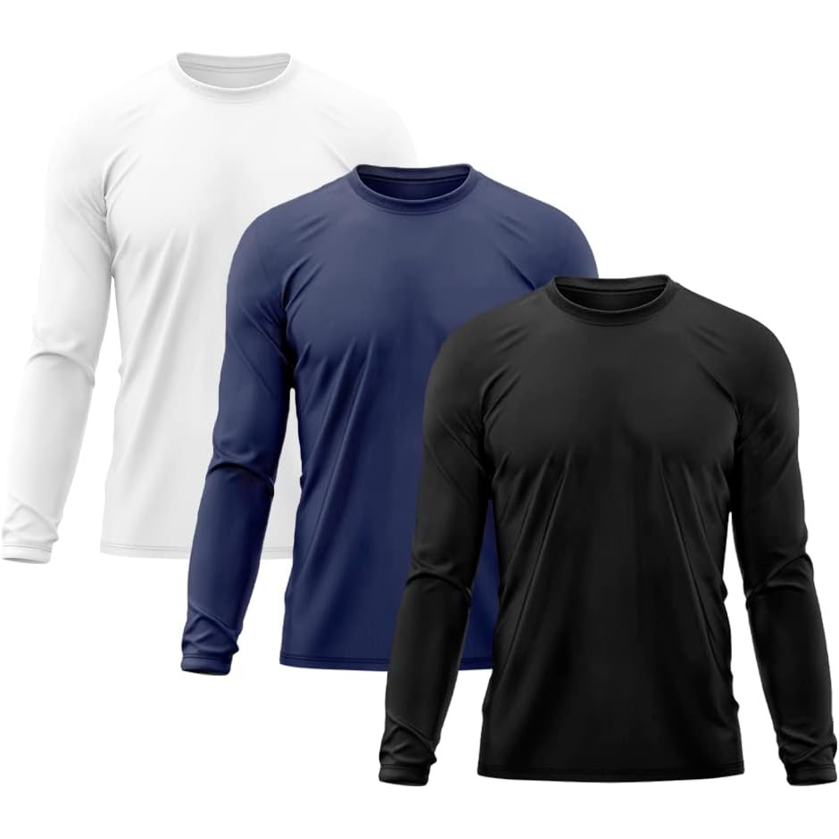 Kit 3 Camisetas Masculina Manga Longa Térmica Proteção Solar UV Dry Fit Segunda Pele X