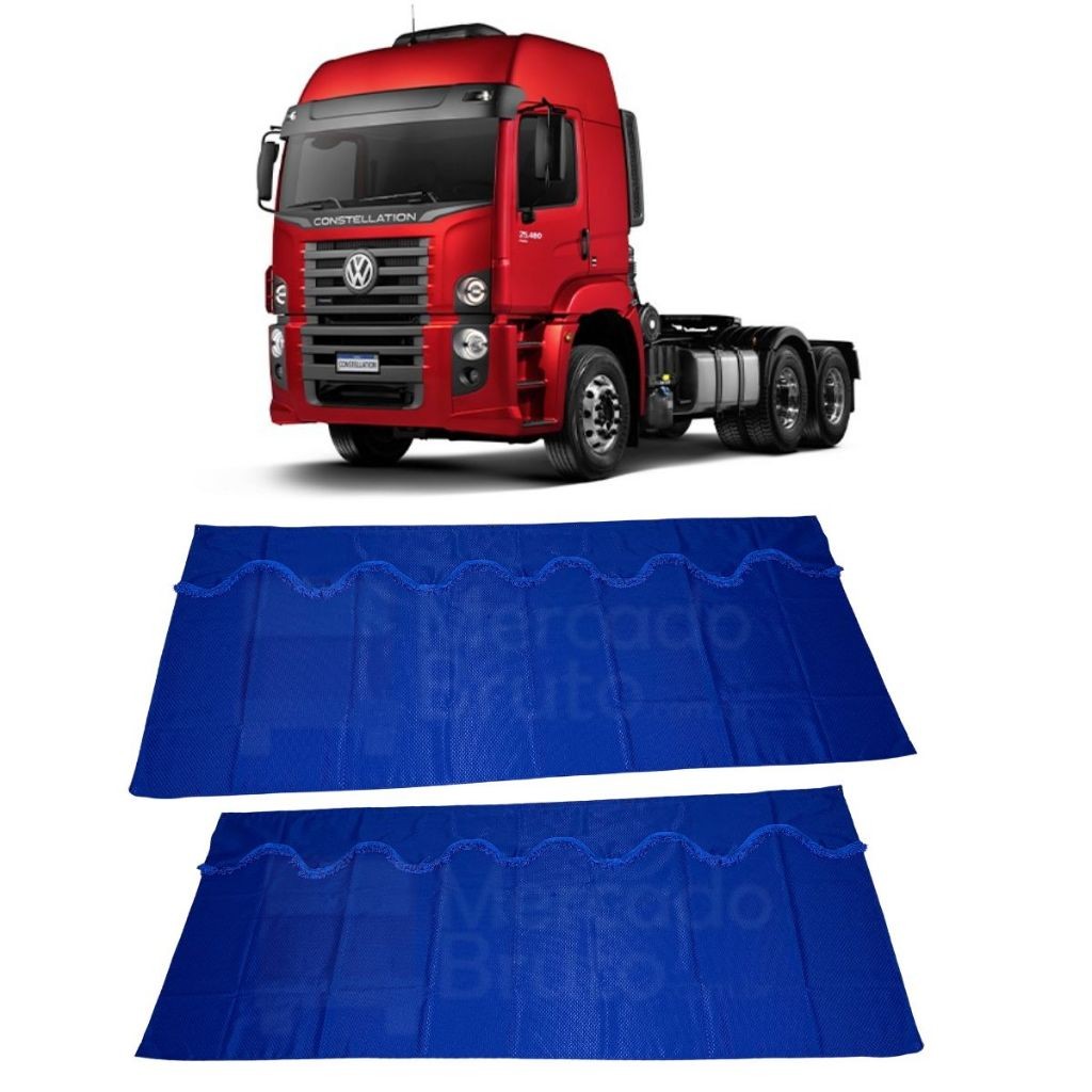 Cortina 2 pçs  VW Constellation Cetim em Oferta na Shopee