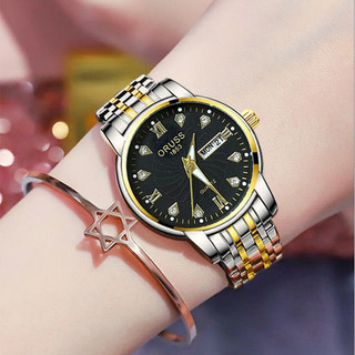 ORUSS 980 Feminino Quartzo 30m À Prova d'Água  Luminoso / Presente para Mulher Calendário Duplo
