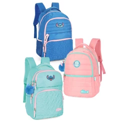 Mochila De Costas Stitch Escolar Infantil Laptop 45x31cm Luxcel