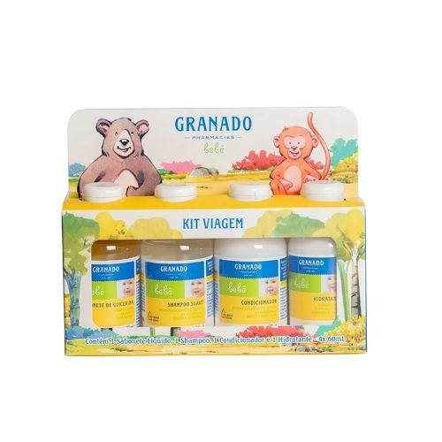 Kit Viagem Granado Bebê Shampoo + Condicionador + Hidratante + Sabonete Líquido 4x60ml