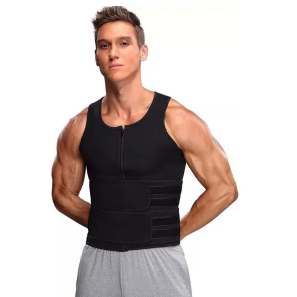 Colete Termico Redutor de Medidas Masculino Neoprene  com Suporte Abdominal Corretor de Postura em Oferta na Shopee