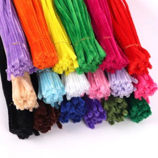 100 Unidades/Conjunto Hastes De Chenille Tiras Torcidas Fio Felpudo De Veludo Pacote De Material De Flores DIY-Buquê Col em Oferta na Shopee