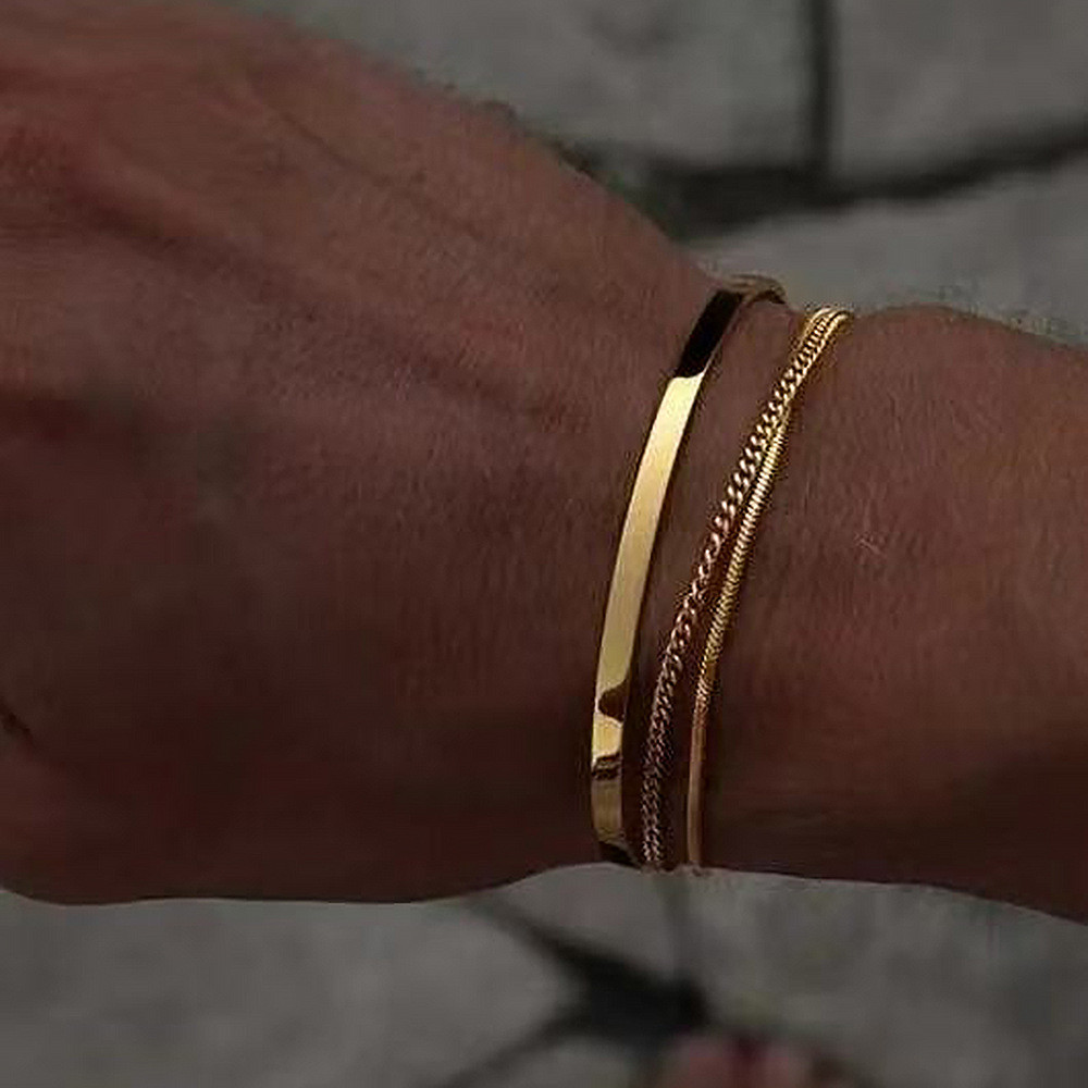 Simplicidade Moda Cobra Osso Corrente Pulseira Para Homens Minimalista Brilhante Pulseiras Jóias em Oferta na Shopee