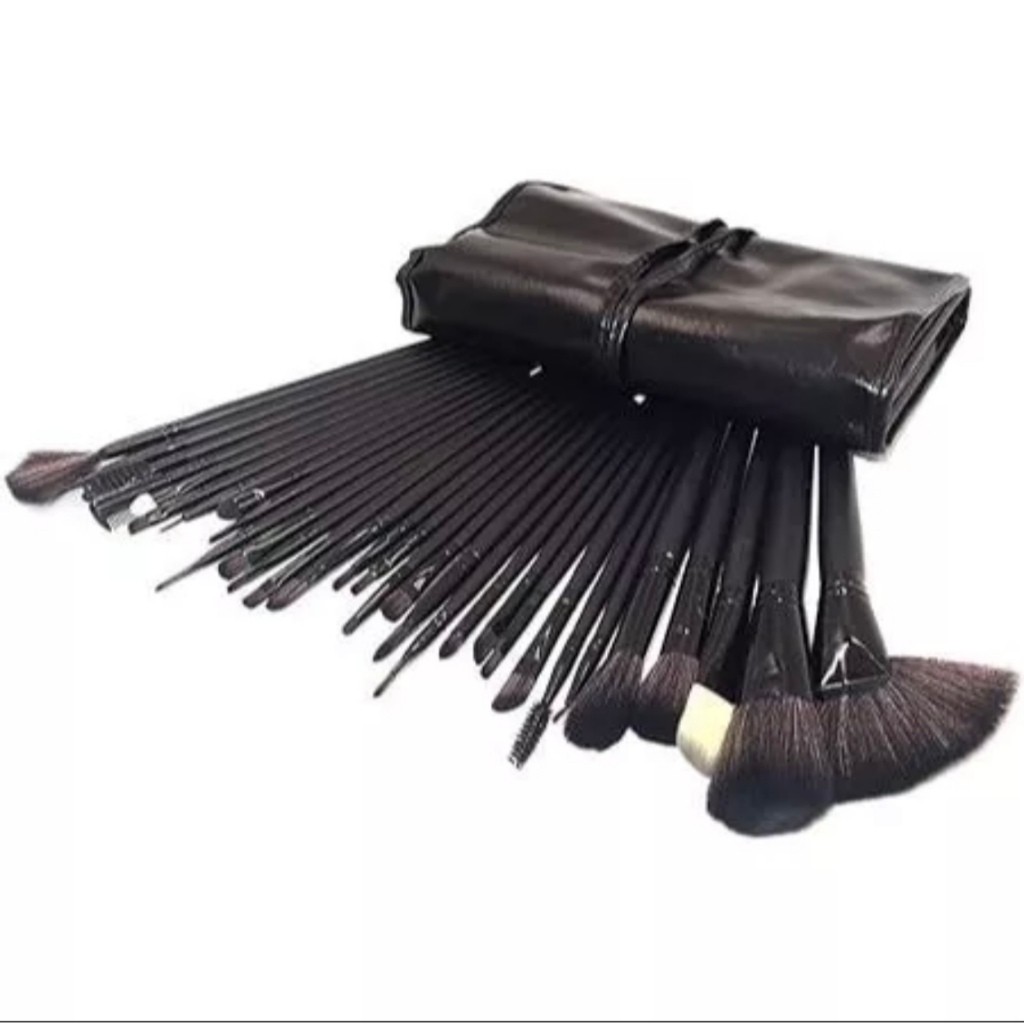 Kit 24 Peças Conjunto De Pincéis De Maquiagem Para Pó Sombra Delineador Lábios com estojo