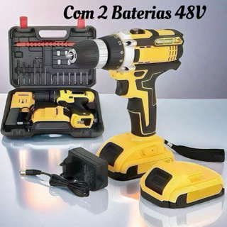 Parafusadeira Furadeira 48V 2 Baterias Com Maleta e Acessórios Completo em Oferta na Shopee