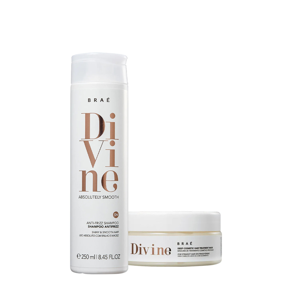 Kit Braé Divine Anti Frizz Shampoo Máscara (2 produtos) em Oferta na Shopee