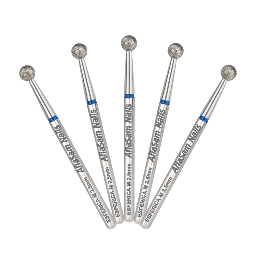 5 Broca Diamantada Esférica Azul 2,5mm Unhas Alongamento em Oferta na Shopee