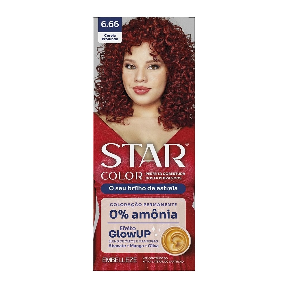 Tinta de Cabelo Starcolor Kit Prático 6.66 Cereja Profundo sem Amônia em Oferta na Shopee