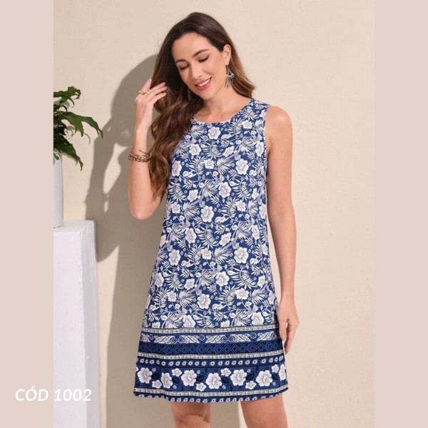 Vestidinho Regata Estampado Verão Liganete - Estampas variadas-não-tem -escolha-de-estampa