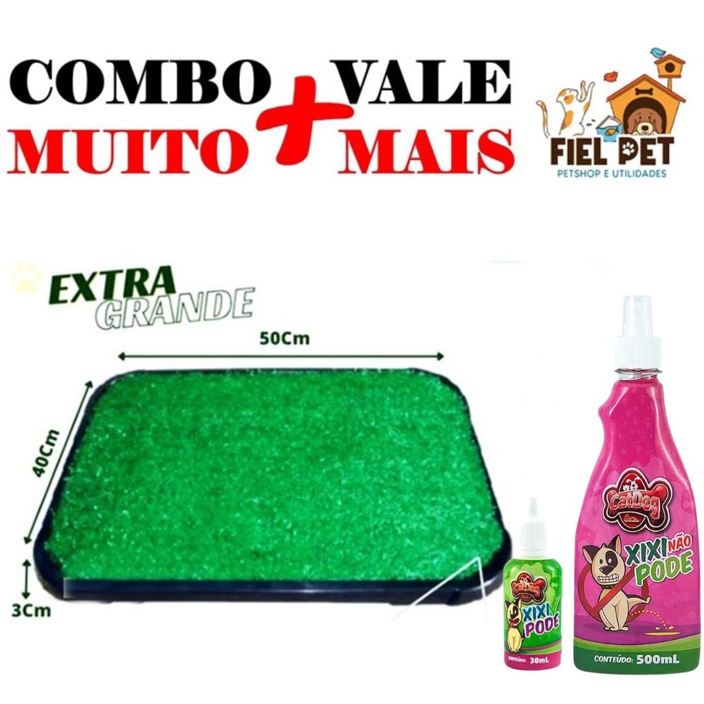 Sanitário Pet Grama Canino + Educador Canino Cat Dog  Banheiro Tapete Higiénico Cães Pet