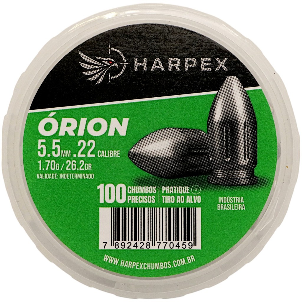 Chumbinho Harpex Órion Alta Precisão 5.5mm (.22) - 100un em Oferta na Shopee