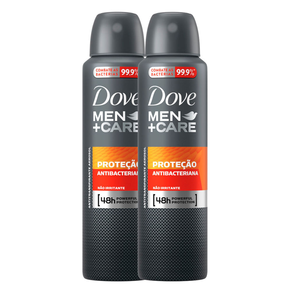 Kit 2 Desodorante Dove Men + Care Antibac Aerosol Antitranspirante 48h 150ml - Beauty