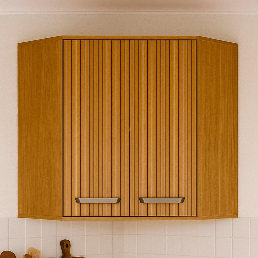 Armário Aéreo de Canto Oblíquo 80cm Rita Freijó/Ripado Z44  - Mpozenato em Oferta na Shopee