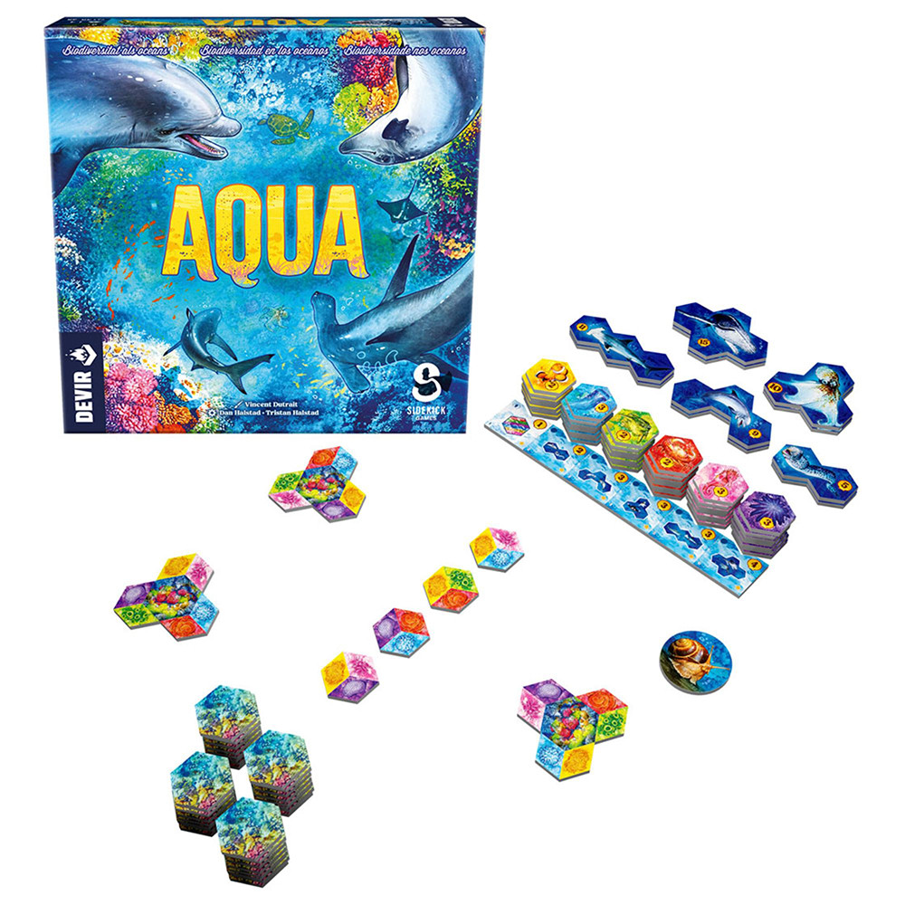 Jogo De Tabuleiro Aqua Estilo Domino Forme As Imagens Devir Board Game