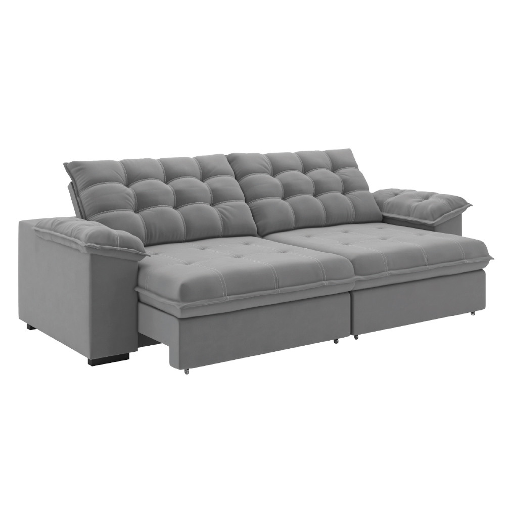 Sofá Retrátil e Reclinável Bipartido 2,90m 5 Lugares Palermo Slim Luizzi em Oferta na Shopee