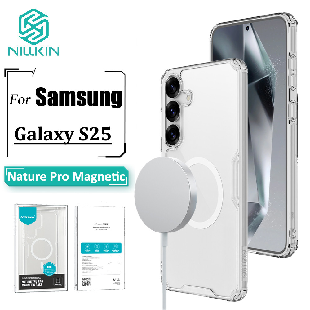 Nillkin Nature Pro Case Samsung Galaxy S25 Capa Magnética Ultra Fina Luxo Macio TPU Transparente Airbag Traseira À Prova em Oferta na Shopee