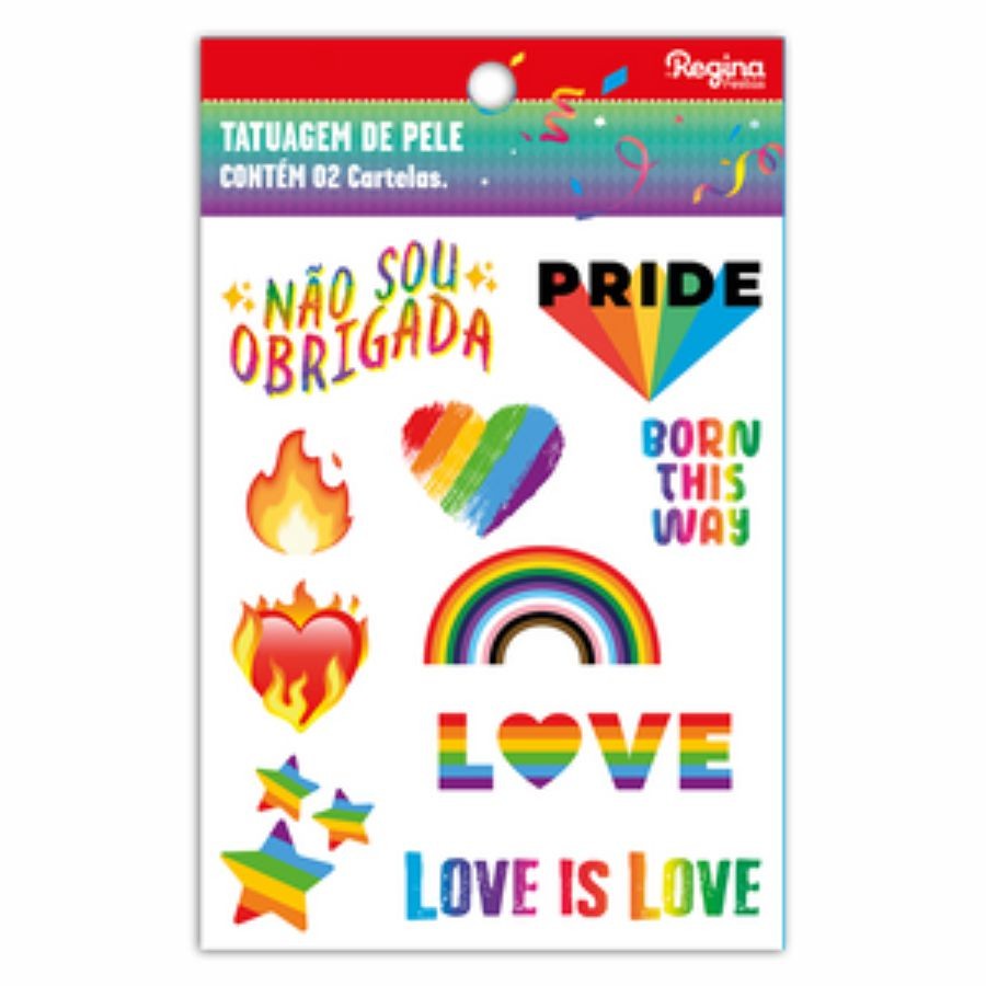 Tatuagem Temporária para Pele de Carnaval - Pride - 20 unidades - Regina - Rizzo em Oferta na Shopee