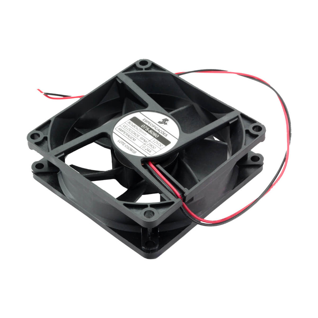 Microventilador Cooler Ventoinha 80x80x25 12 Volts