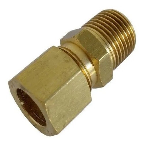 Conexão Latão Tubo Cobre Ou Tecalon 3/8  X 1/4 Pol - 5 Pçs