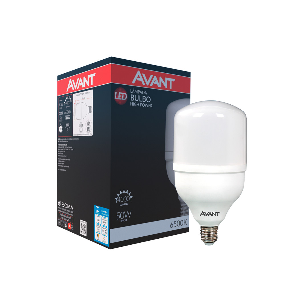 Lampada Led Bulbo Hp 6500K 110/220v 50w E27 - Avant