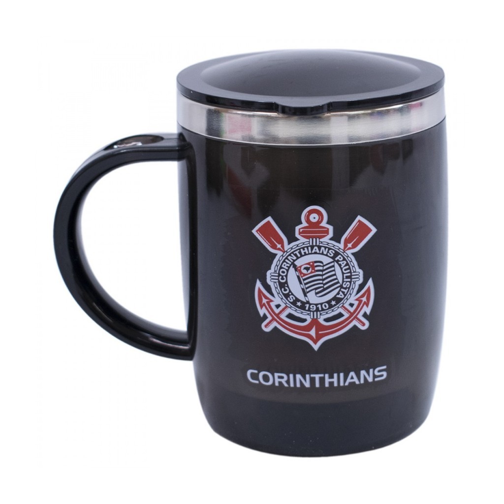 QH002AZ-1-B | Caneca Térmica Com Tampa 450ml - Corinthians