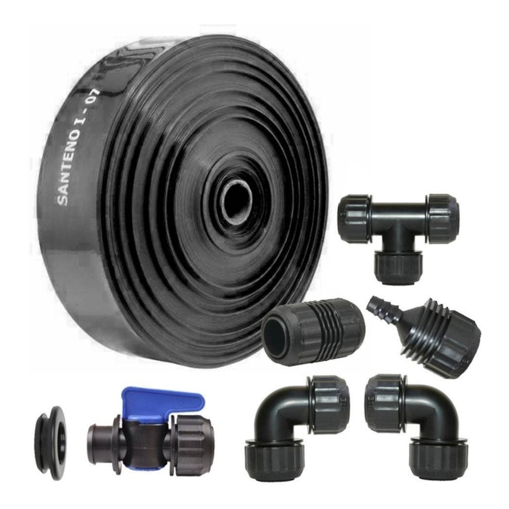 Kit Conexões + 65 Mts Mangueira Irrigação Por Aspersão