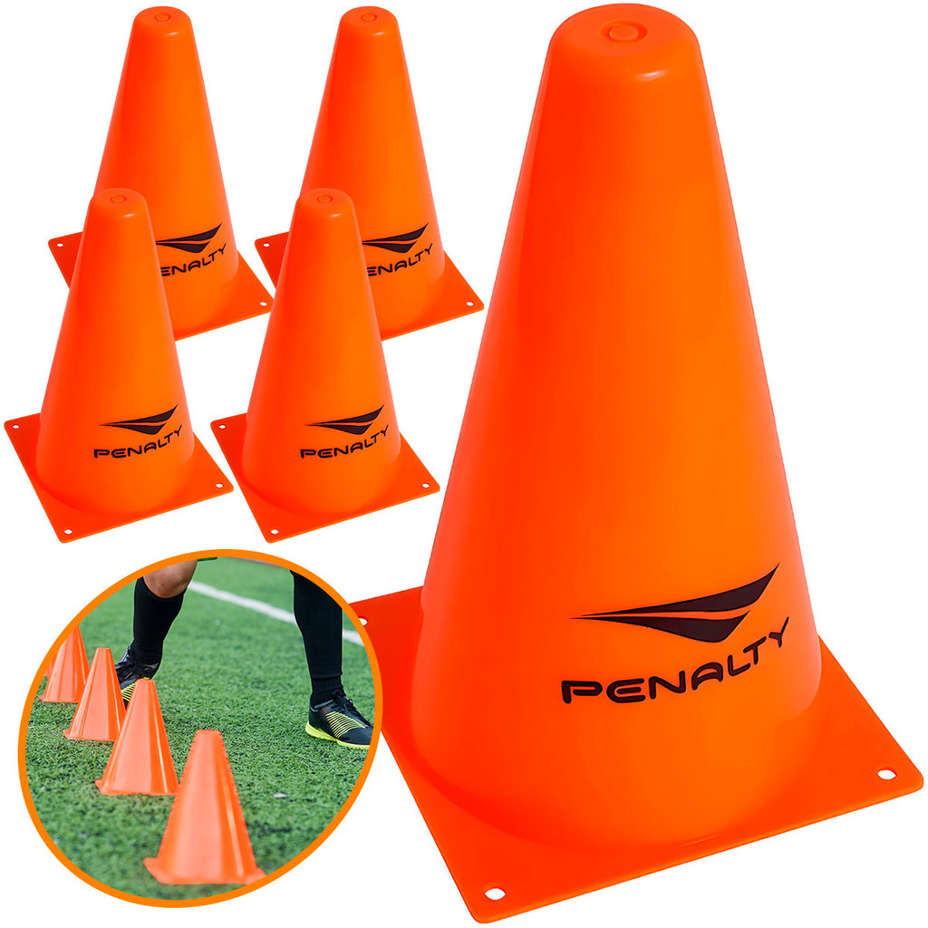 Kit 5 Cone Para Treino Funcional Agilidade 22Cm Cor Laranja