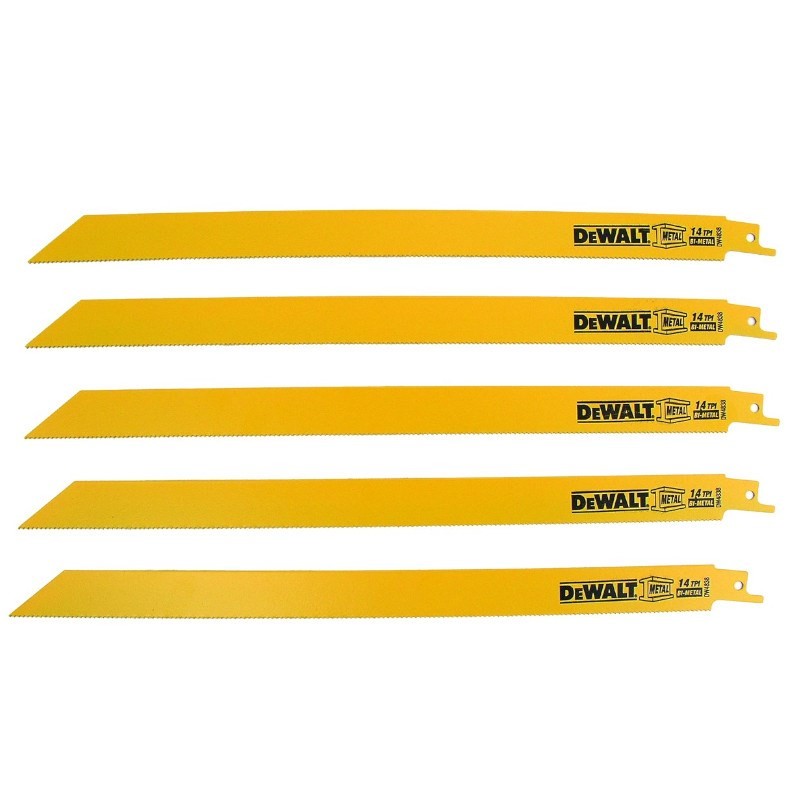 Kit com 5 Pecas Lamina Serra Sabre 12" Para Metal Dewalt DW4838