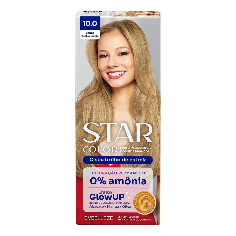 Tintura Starcolor Kit Prático 10.0 Louro Deslumbrante sem Amônia em Oferta na Shopee