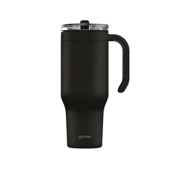 Copo Life Gocase 880ml - Aço Inox, Tampa e Canudo Tritan, Isolamento a Vácuo, Bebidas Quente e Fria