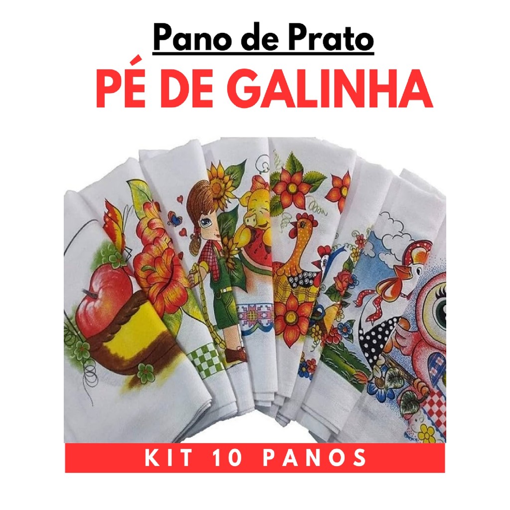 10 Panos e Prato Pé de Galinha O Legítimo Estampado Preço Revenda 41 X 66 Cm em Oferta na Shopee
