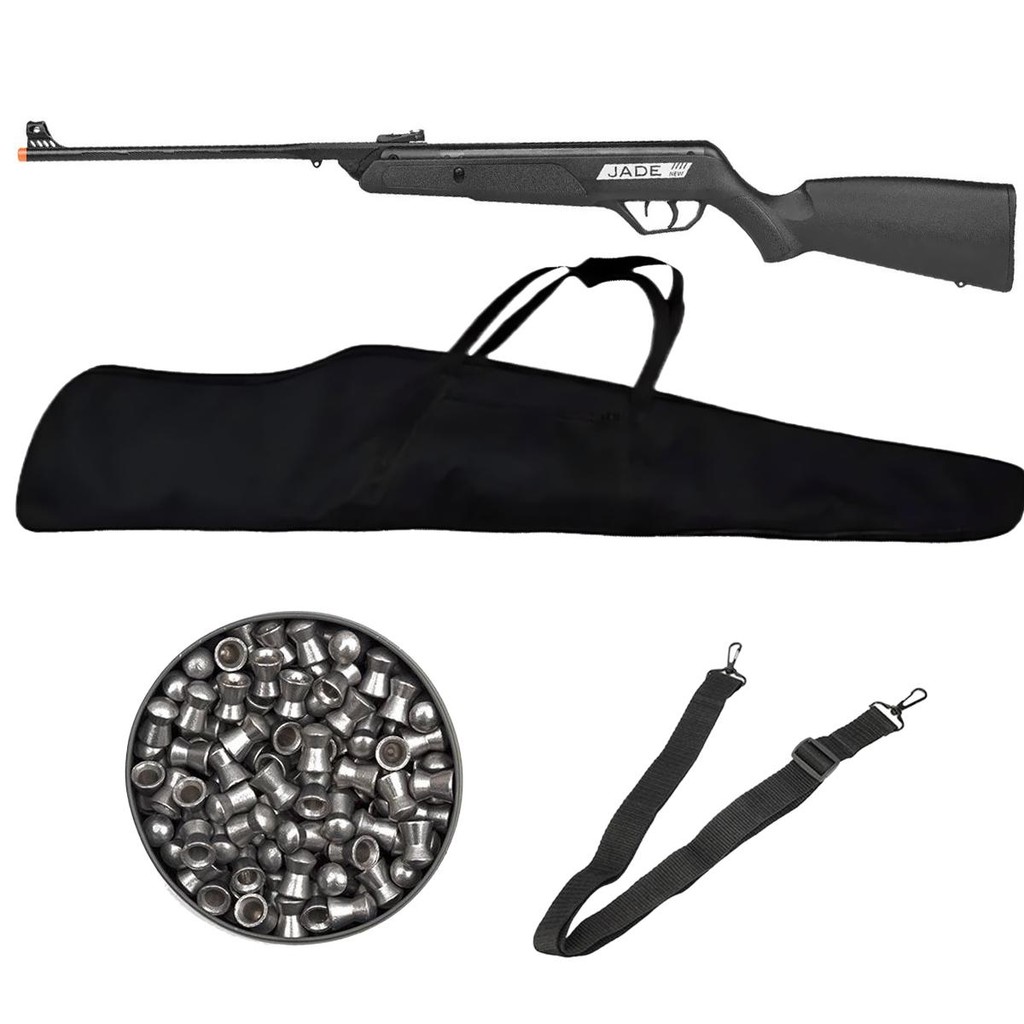 Carabina de Pressão New Jade Oxidada 4.5mm - CBC + Chumbo + Bandoleira + Capa em Oferta na Shopee