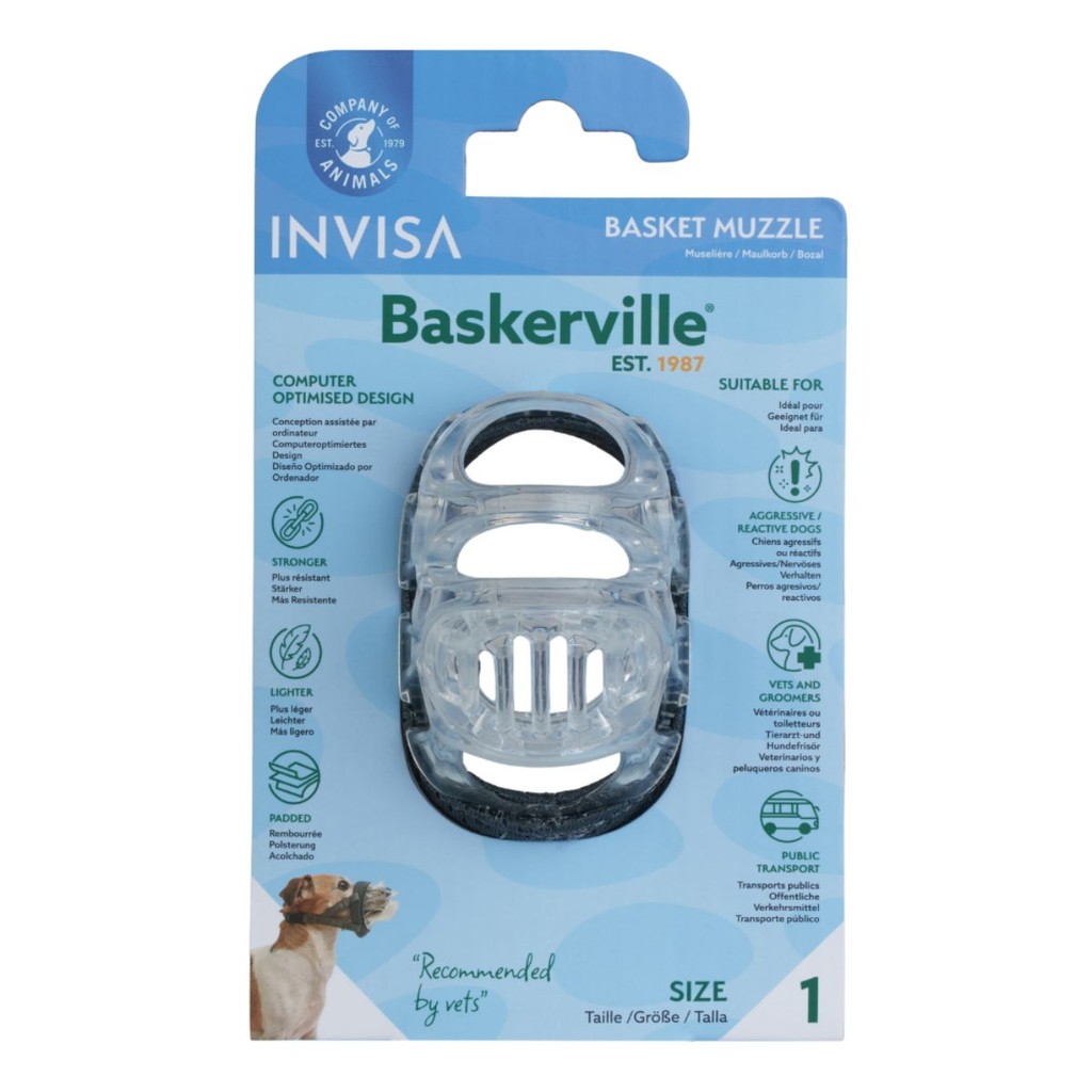 Focinheira para Cães Baskerville Invisa Basket PX Tamanho 1